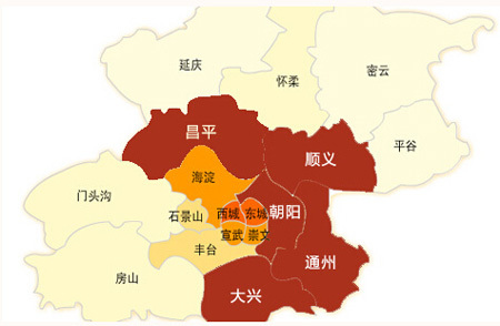 北京热门别墅区分布图