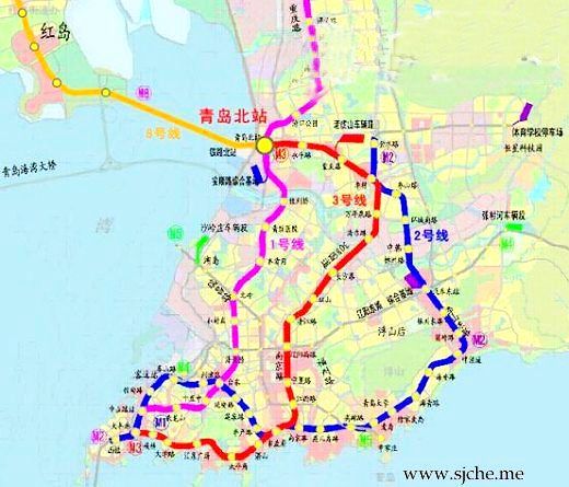 地铁m8号线长60km 直通青岛新机场止于五四广场