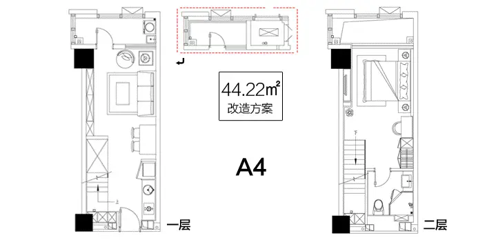 44平米户型 44平米户型