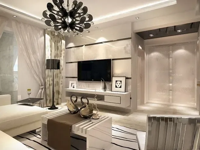 新款时尚电视背景墙装修效果图2015 你的客厅就是风尚标-家居快讯-广州搜房网家居装修