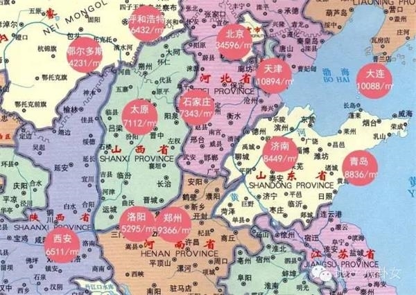 从地图上看华北图片