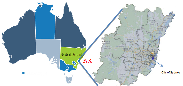 图:悉尼区位图及行政区划图 资料来源:中国指数研究院综合整理 悉尼位图片