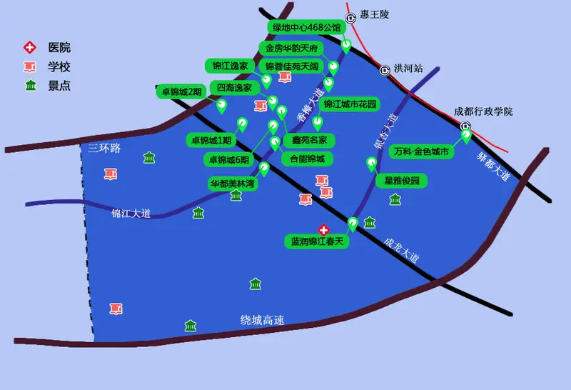 城东小钢炮:三圣乡 三圣乡板块位于成都东南方向锦江区范围内,开发
