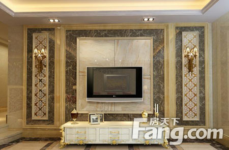 40款客厅装修微晶石电视背景墙造型设计 201