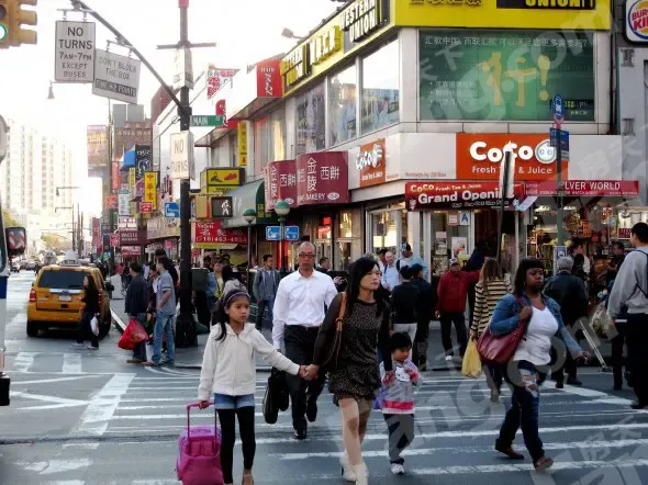 在我眼中的纽约法拉盛华人区