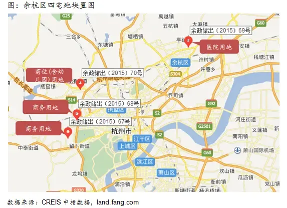 图：余杭区四宅地块置图