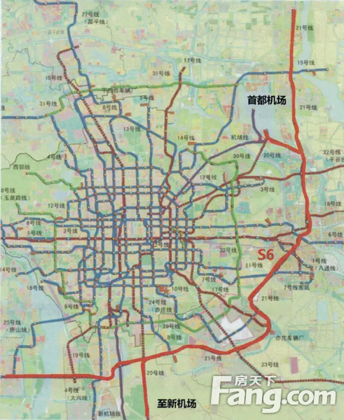 这条线虽然也在北京东部,但不通过城区,线路走向应该是顺义-通州-大兴