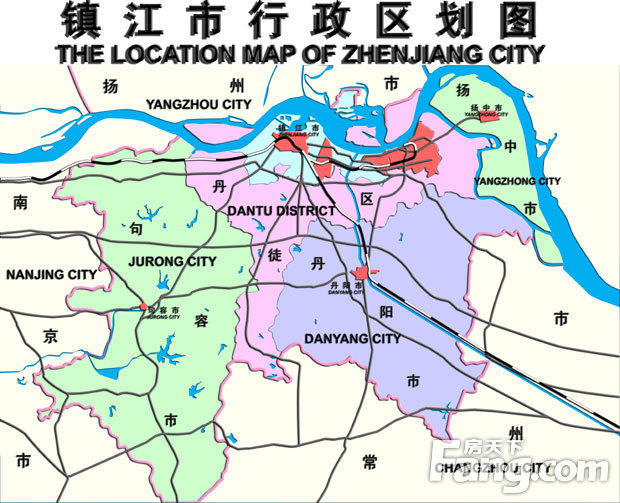 镇江市行政区划图图片