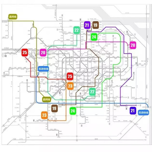 到2025年,上海将拥有包括地铁,市域铁路,机场快线,磁浮线等形式的29条