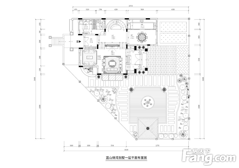 名雕墅派设计:蓝山锦湾438平欧式风格别墅装修设计