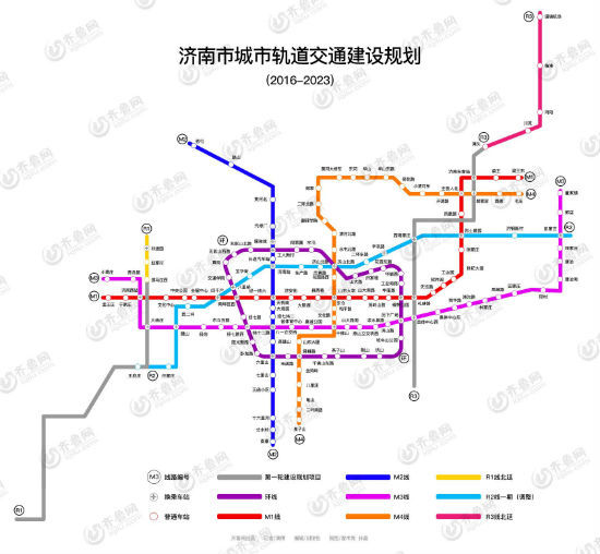 济南地铁权威线路图出炉环线穿千佛山m3改走高架路