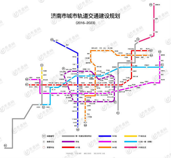 济南地铁权威线路图出炉 环线穿千佛山m3改走高架路