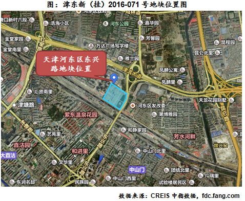 津东新(挂)2016-071号宗地位于河东区东兴路与规划新阔路交口,规划