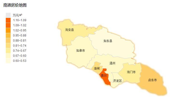 南通5月房价地图新鲜出炉