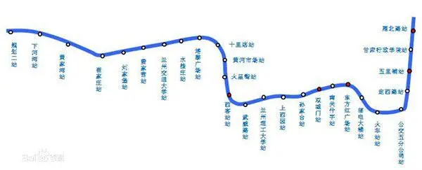 兰州轨道交通2号线路示意图