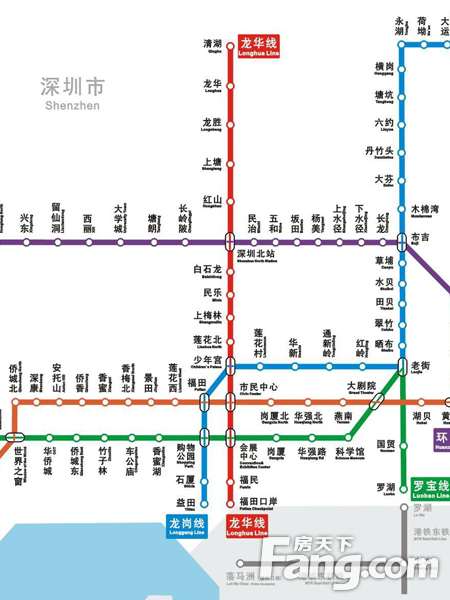 深圳线路简化图(选取4号线)