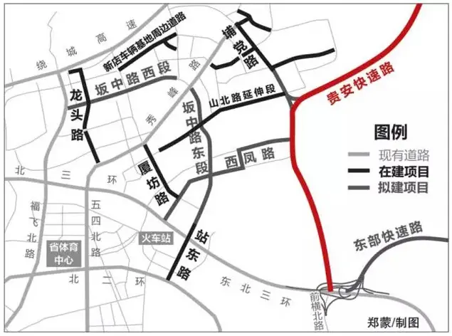 福州城区北向第二快速通道示意图