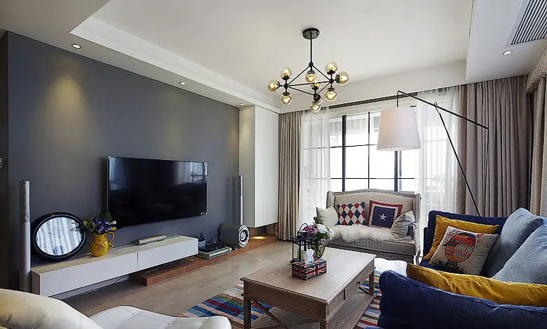 现代简约风格客厅电视背景墙装修图片 2016装修用得上!-家居快讯-广州房天下家居装修