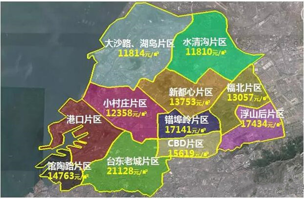 青岛主城区7月房价地图新鲜出炉