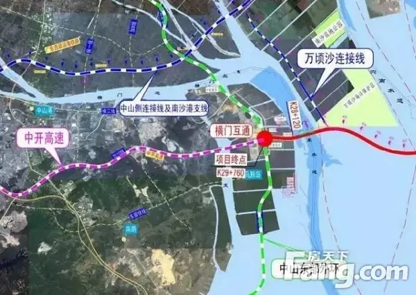 深中通道走向示意图公布!(附东外环动工消息)