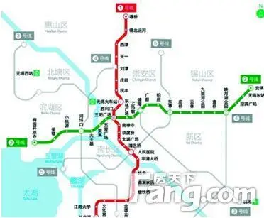 (无锡地铁1,2号线路图)