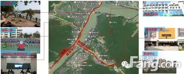 地块位于 老城区朝南发展延伸地段,紧靠滨江南路主干道旁,依山傍水