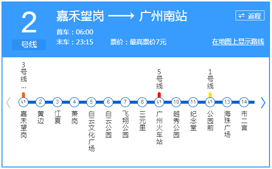 广州地铁2号线站点