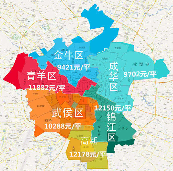 2018成都区域划分地图_成都区域划分地图