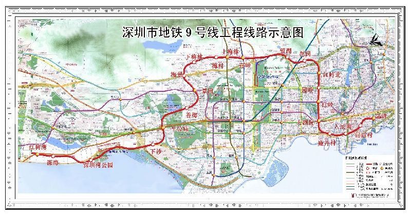 深圳7,9号线今日将开通 2040年深圳将拥有31条