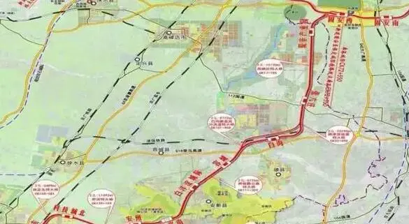 县,终到保定市与既有京广铁路保定站并站,并修建支线与京广高铁保定