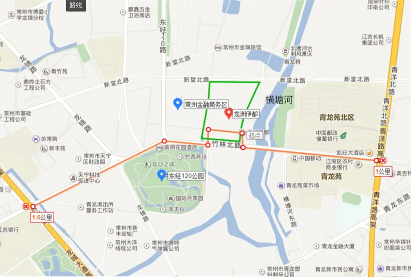 东临横塘河及横塘河湿地公园,西南方向就是东经120公园(又名紫荆公园)