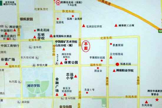 紧邻市民体育公园,周边教育资源丰富,靠近潍坊学院,志远小学及东明