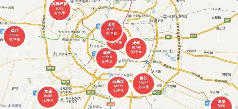 2016年终版成都房价地图出炉 刚需改需淡季购