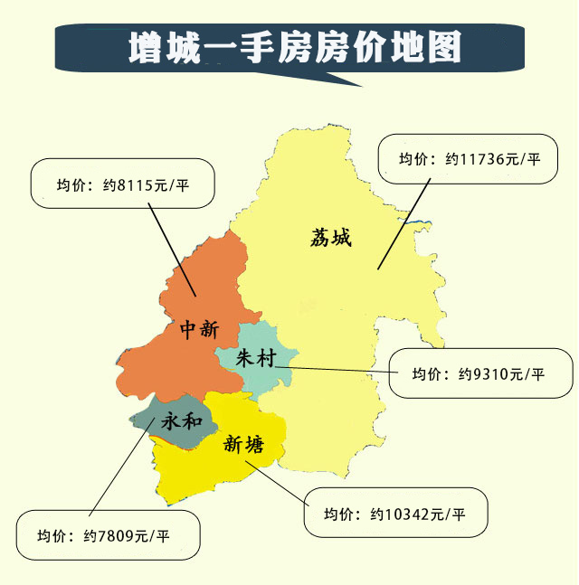 2016年第一季度增城房价地图