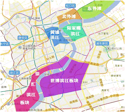 5)东外滩:西起大连路,东至复兴岛,北抵平凉