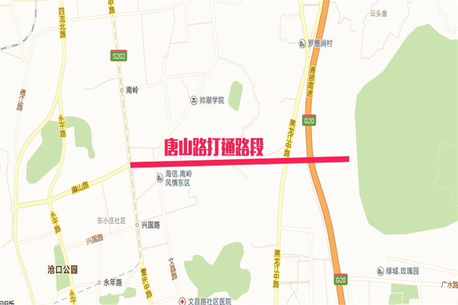 青岛李沧区唐山路打通示意图