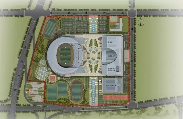 一座综合训练基地,室外配套设施和河北体育学院新校区组成,建设规划