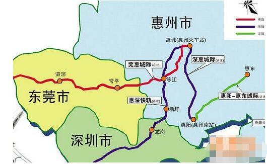 深惠城际线调整后,线路起于前海中心区,终至惠州惠城,串联南山西丽