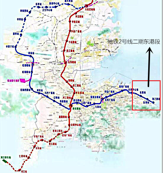 地铁2号线东港段载客试运营 沿线4盘直接受益