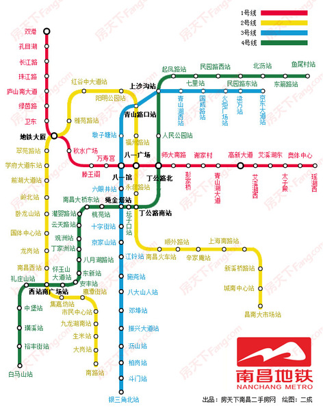 南昌地铁目前开通及同步在建三条线路图↓南昌开通地铁1号线以来