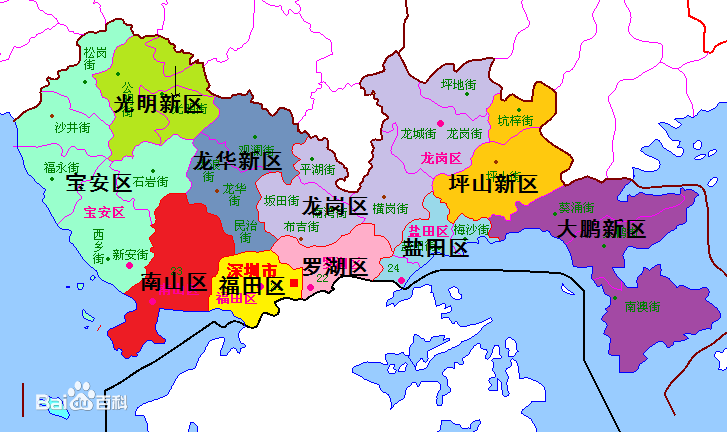 北连公明,光明,东邻龙华新区,西接新安西乡,是深圳西北部的交通枢纽.