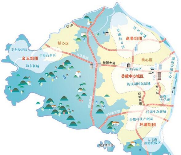 湖南湘江新区辖区地图图片