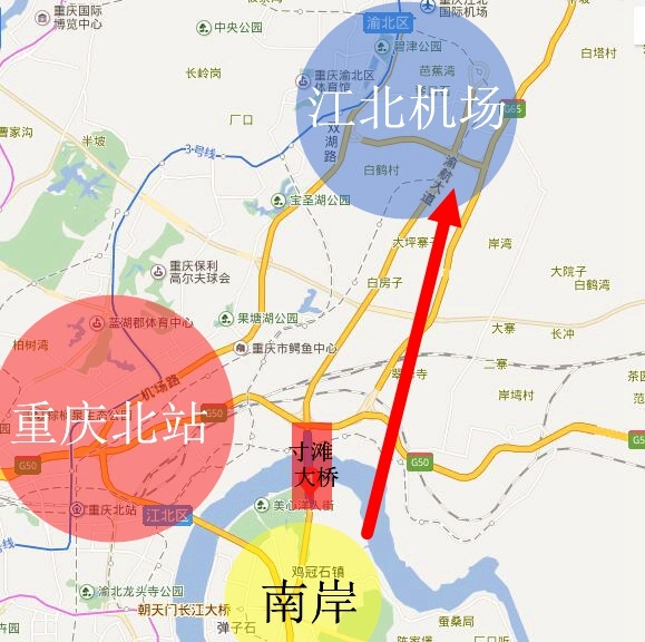 寸滩长江大桥是连接重庆市南岸区弹子石中央商务区,江北两路
