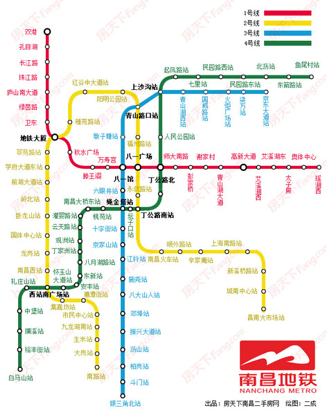 南昌地铁即将迈入"换乘时代",地铁1-4号线的换乘点你知道吗?图片