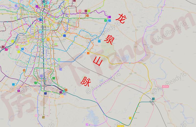 3张图看懂成都地铁如何在龙泉山以东新建280公里地铁