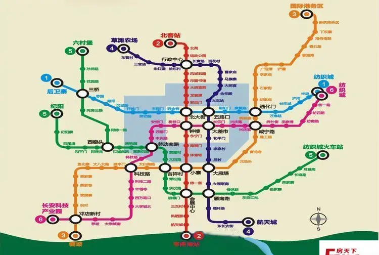 西安地铁1-6号线线路图有了地铁,上班族买房就多了很多选择,只要是