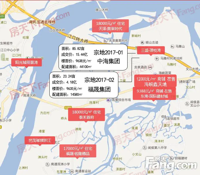 两幅位于闽侯县南通镇陈厝村的商服,住宅用地,地块总面积约108.