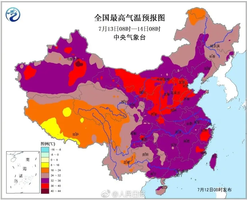 2017年7月全国气温图
