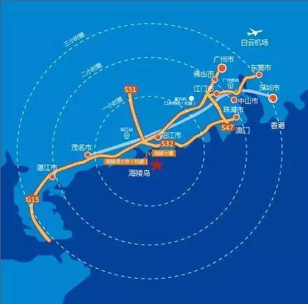 自驾游旅客,则可以通过西部沿海高速接驳雅白线,直达s277省道(海陵岛)