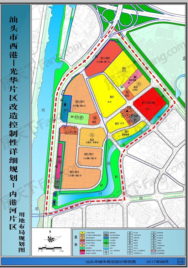 范围为:西临西港路,北至大学路,东至内港河东侧区间路,南至明珠路